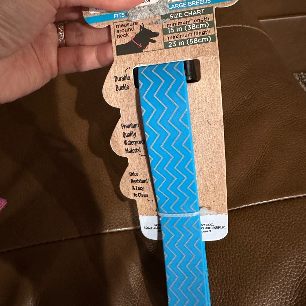 Blue Zigzag Dog Collar